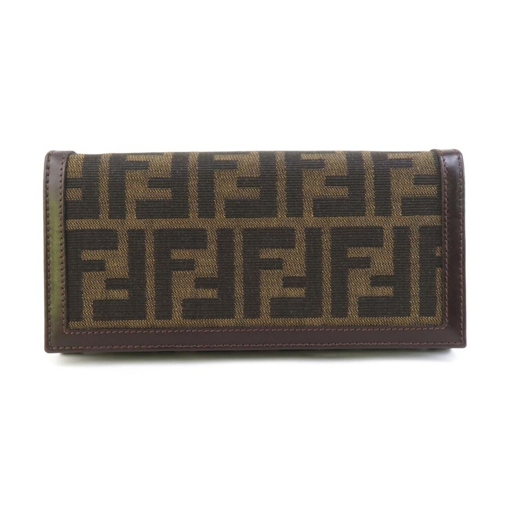 Auth Fendi Zucca Bifold Long Wallet #302941F25B